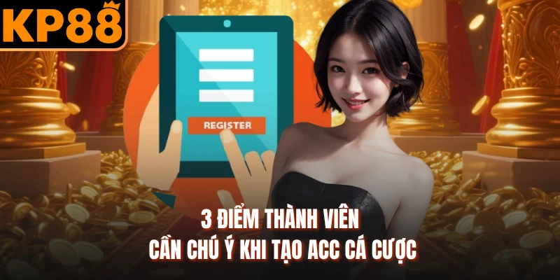 3 điểm thành viên cần chú ý khi tạo acc cá cược